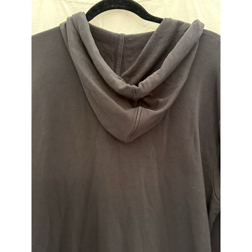 EUC Lou & Grey Hooded Henley Sweatshirt Dress S Black Cozy Athleisure Fall - Picture 10 of 16